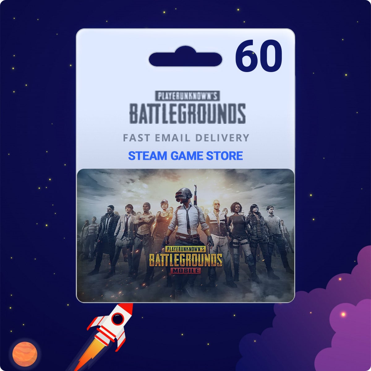 فروش PUBG Mobile 60 UC با قیمتی منصفانه و ارسال سریع - استیم گیم استور